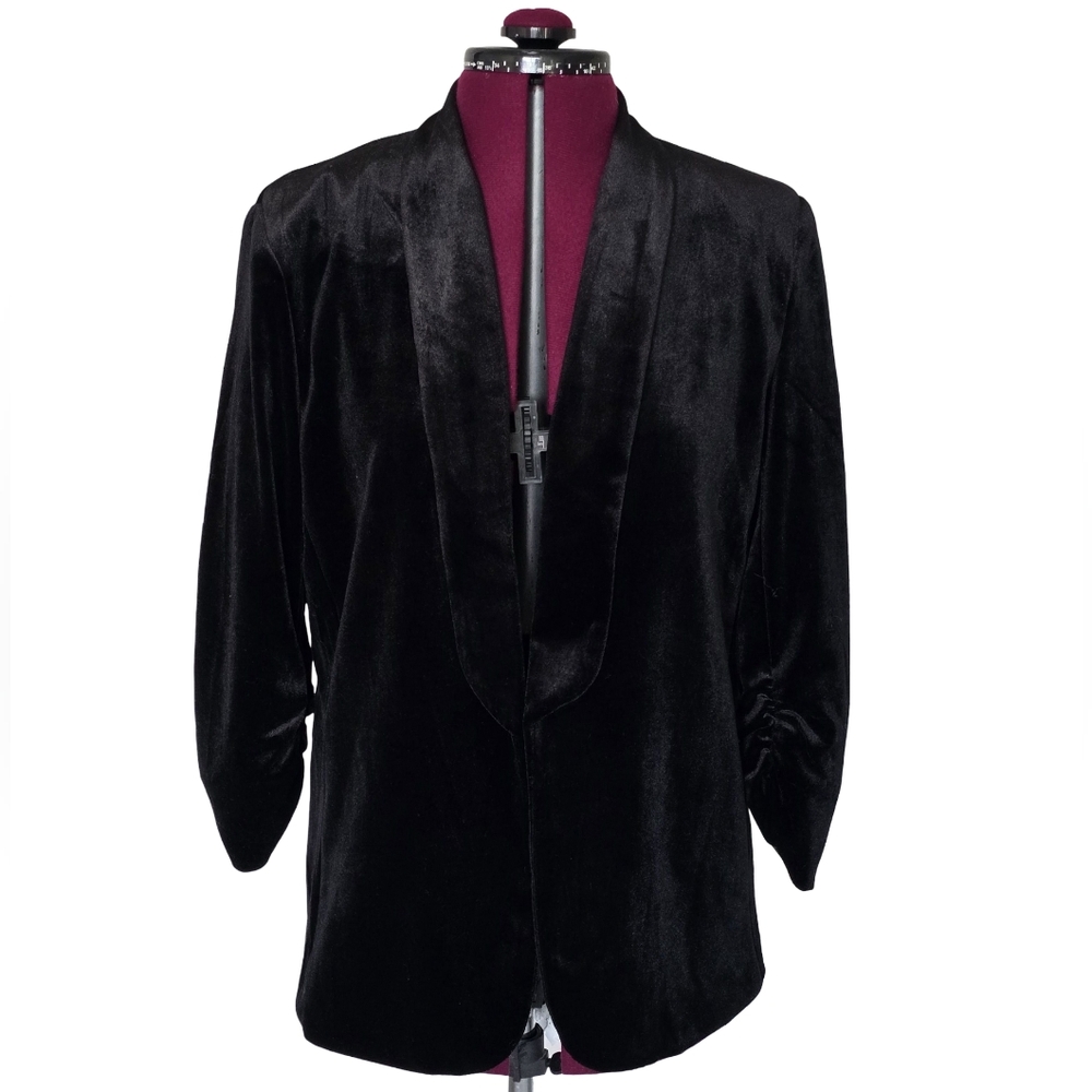 Autres Filles Chic Black Velvet Blazer Size M Career Work Night Out Business Cas